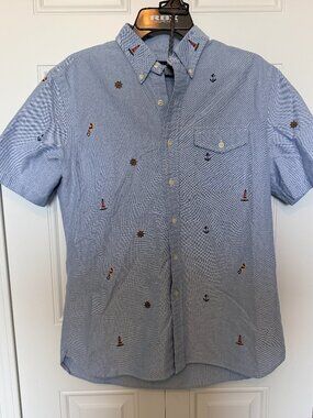Ralph Lauren Blue Label Oxford Blue Nautical Casual Button Down Shirt